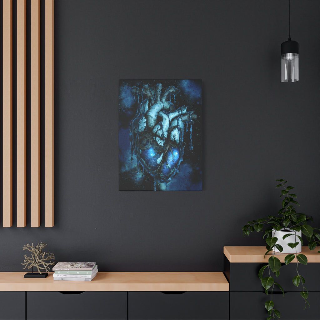 Galaxy Heart Canvas Wall Art - Cosmic Anatomical Space Love Decor