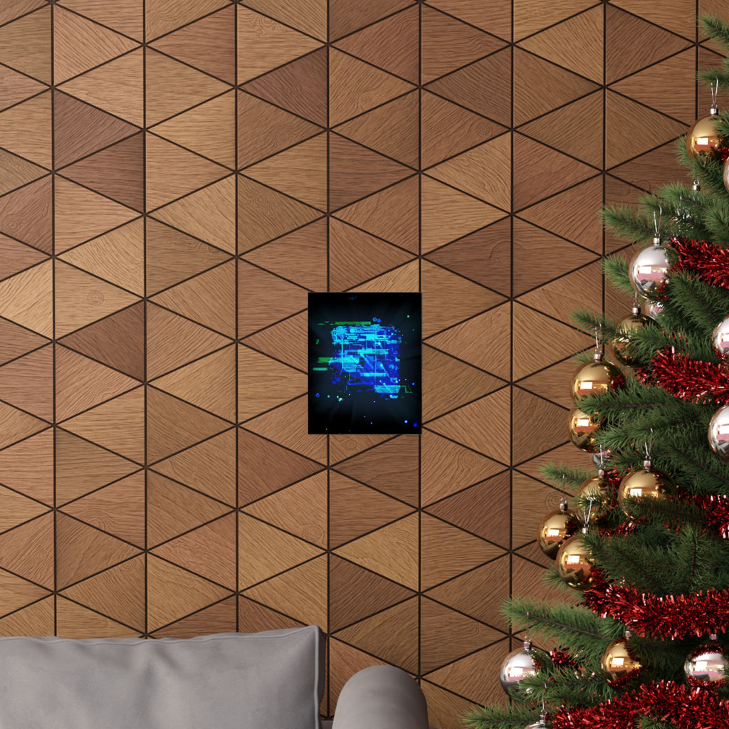 Vibrant Data Cube Matte Vertical Poster - Stunning Digital Art for Home Decor