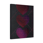Three Hearts Level One Retro Gamer Canvas Art | Minimalist 8-Bit Pixel Love Wall Decor