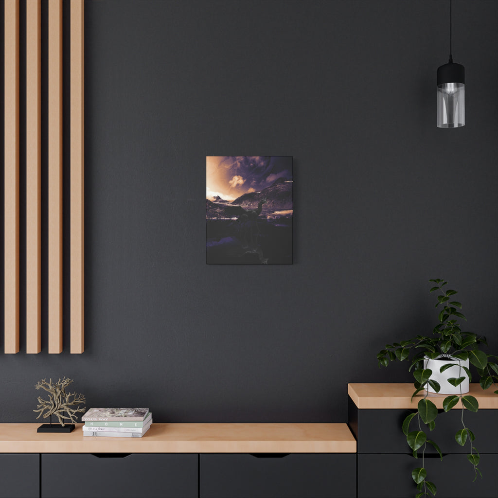 Baby Winged Dragon Canvas Wall Art - Fantasy Creature Decor