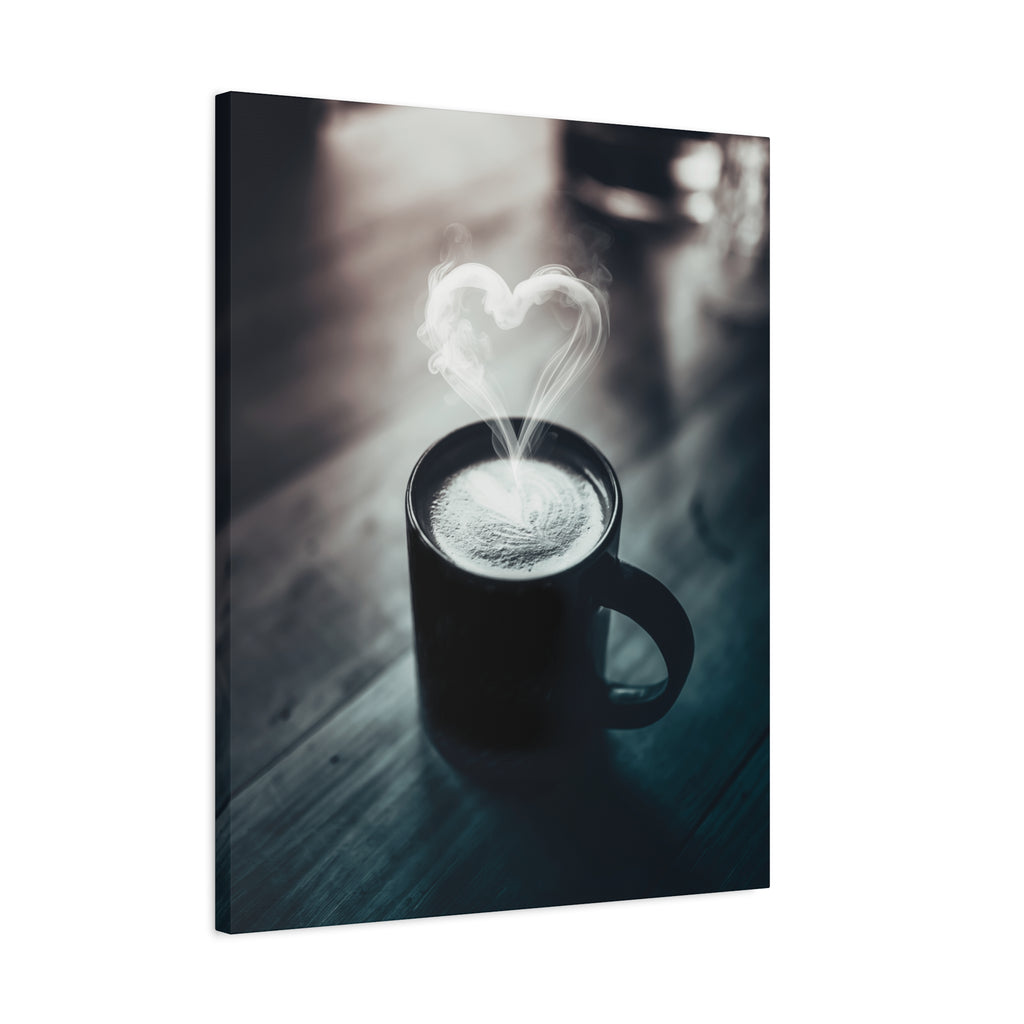 Coffee Love Kitchen Canvas Wall Art - Rustic Cafe Decor
