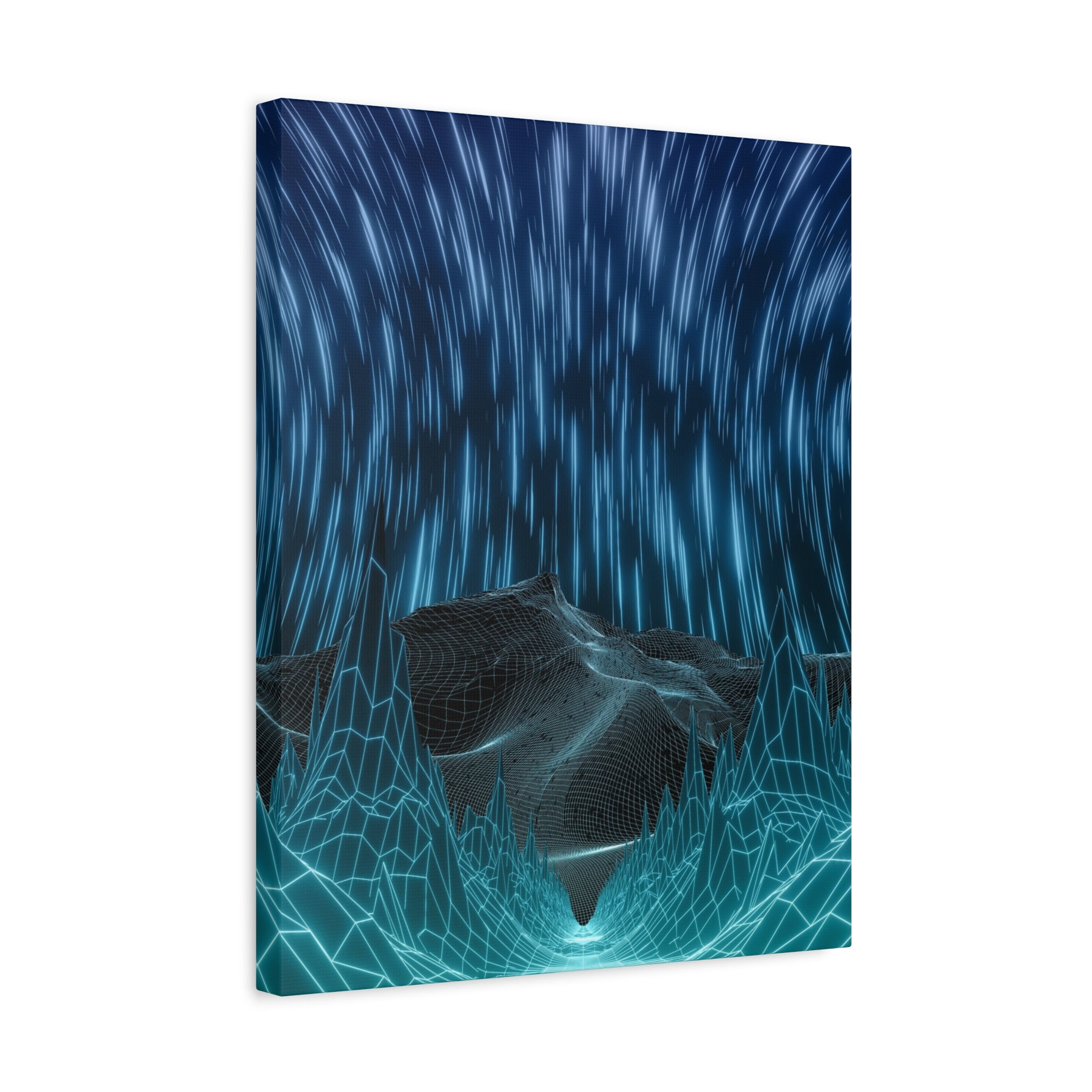 Cyber Wave Escape Canvas Print - Retro Futurism Vaporwave Decor
