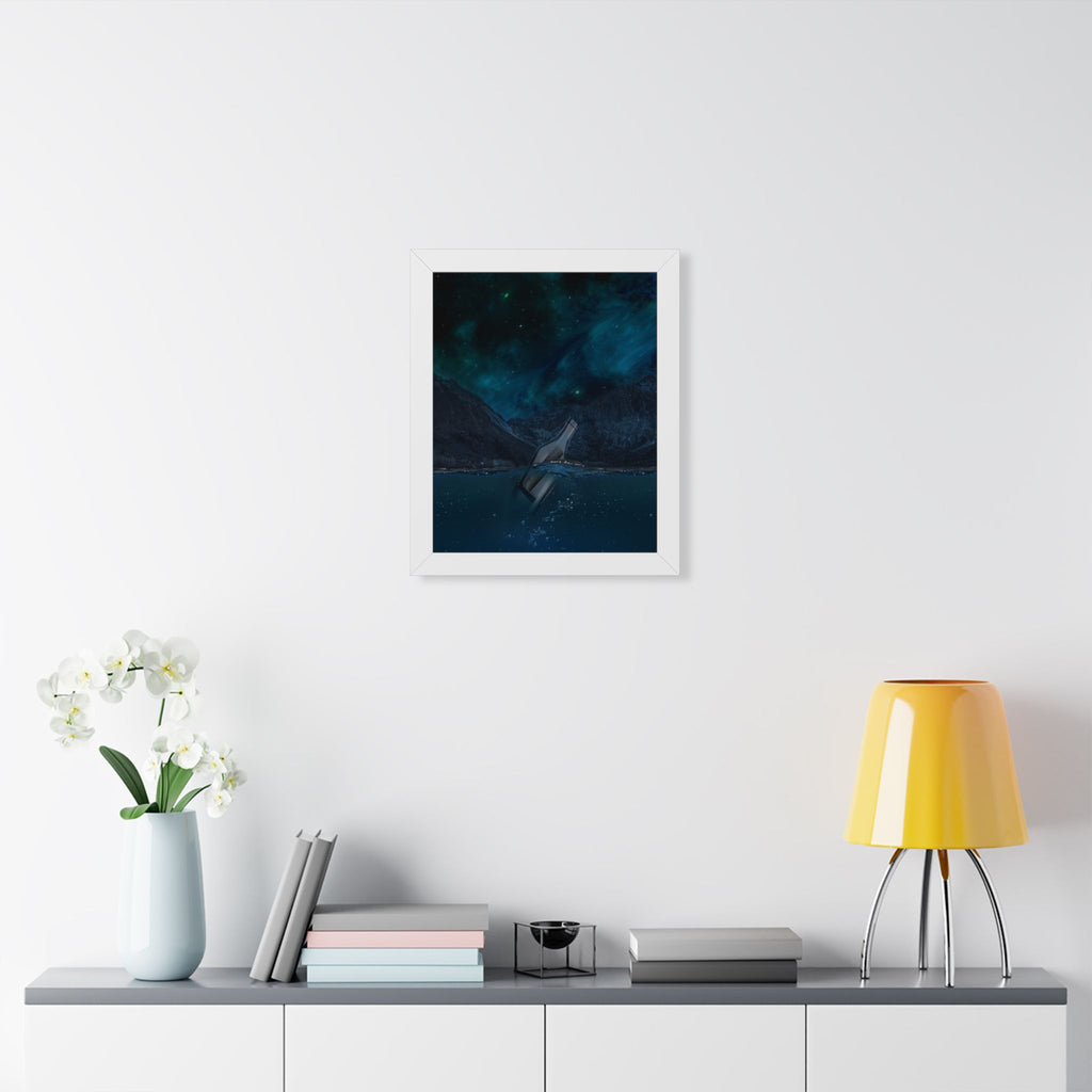 Message in a Bottle Framed Poster - Mystical Ocean Wall Art