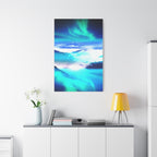 Starry Mountain Sky Canvas Wall Art - Aurora Borealis Decor