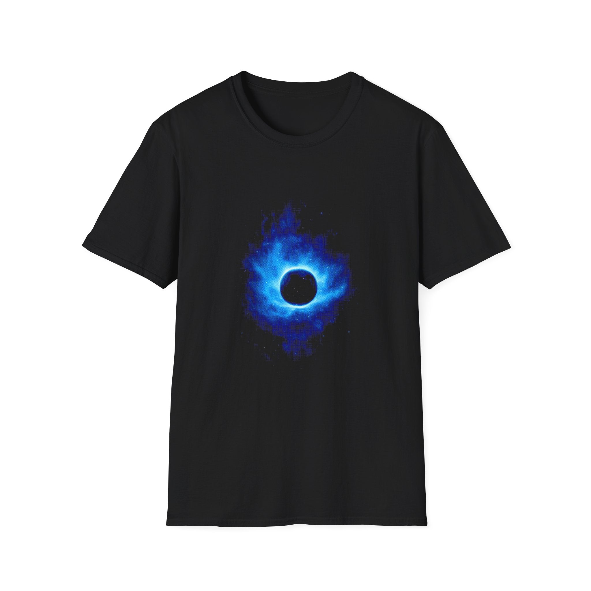 Neon Blue Space Eclipse Tee - Pastel Vaporwave Graphic Shirt