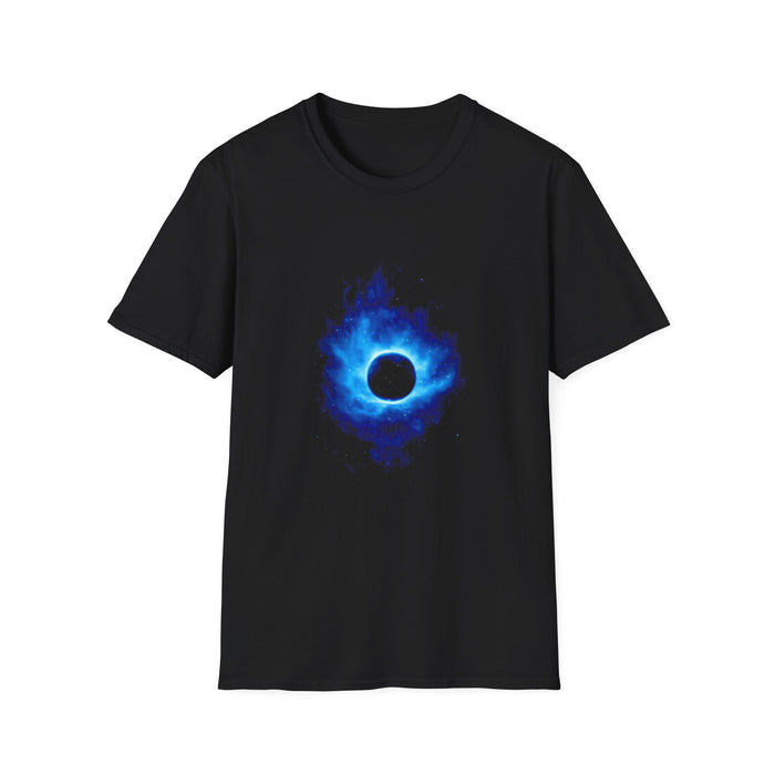 Neon Blue Space Eclipse Tee - Pastel Vaporwave Graphic Shirt