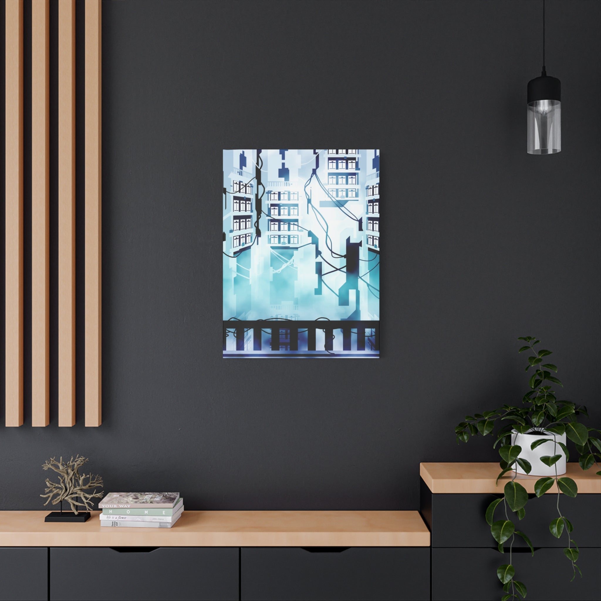 Memory Chamber Canvas Wall Art - Futuristic Sci-Fi Interior Decor