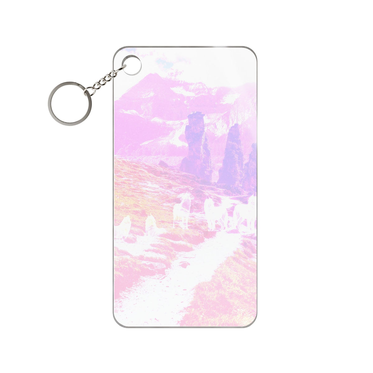 Spirit Wolf Mountain Path Keychain - Group Wolves Mountain Acrylic Charm