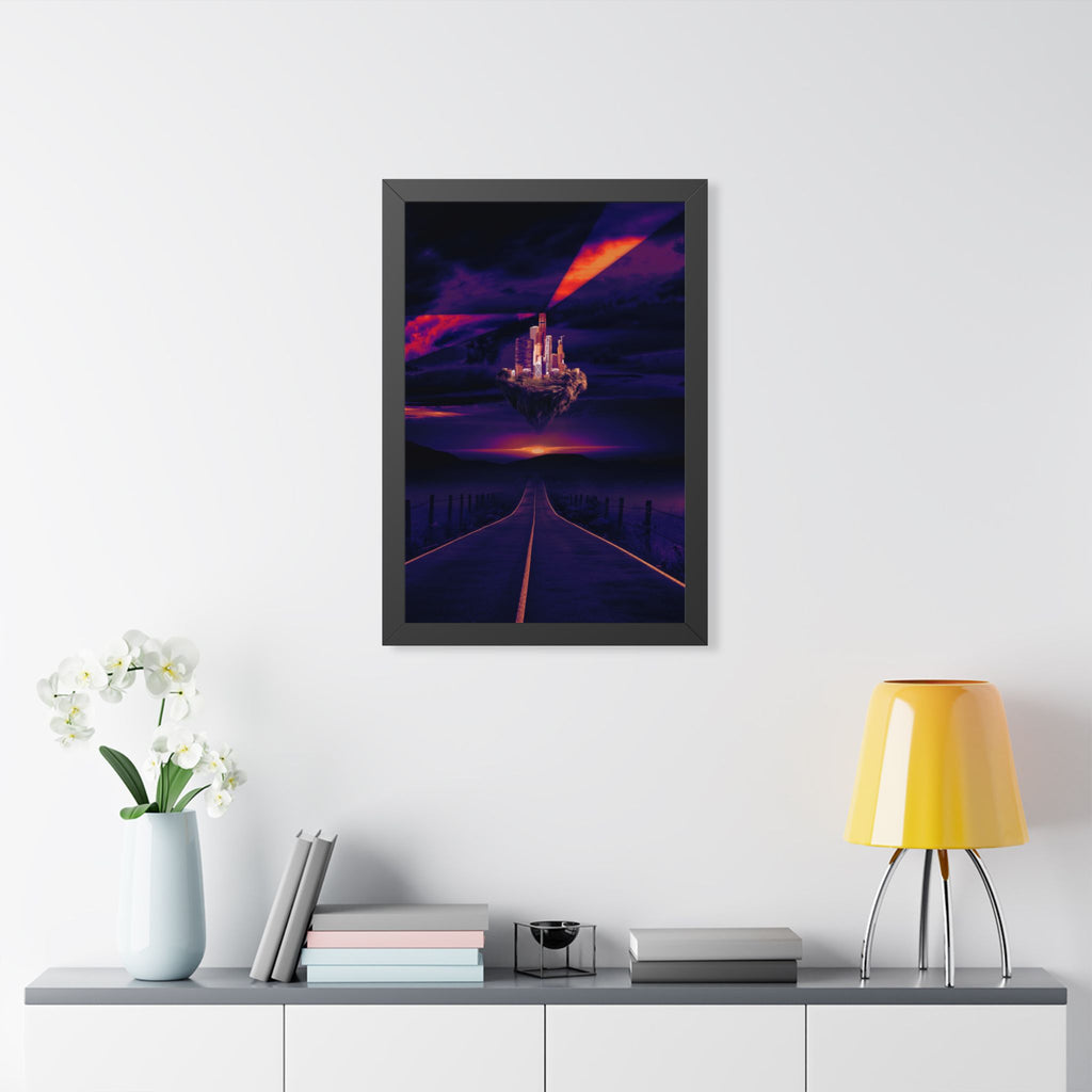 Stunning Abandoned Desert City Framed Vertical Poster - Premium Matte Art for Home Decor