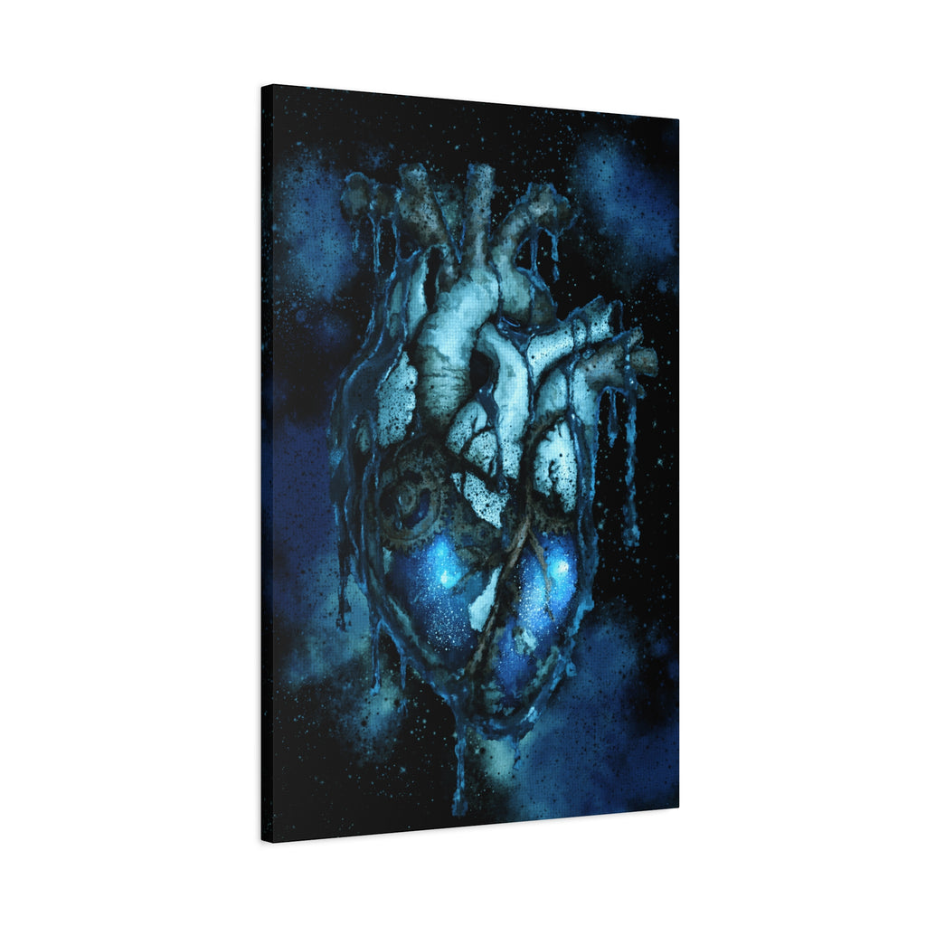 Galaxy Heart Canvas Wall Art - Cosmic Anatomical Space Love Decor