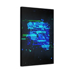 The Data Cube Sci-Fi Cyberpunk Canvas Art | Abstract Tech Futuristic Digital Wall Decor