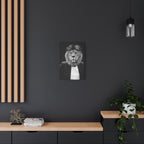 Lion in a Suit Canvas Wall Art - Modern Quirky Animal Portrait