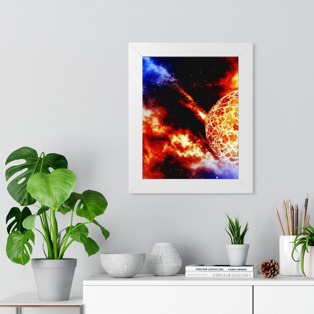 Solar Blast Framed Poster - Cosmic Nebula Space Wall Art