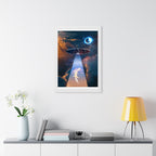 Space Lizards Framed Poster - Lizard Ufo Wall Art