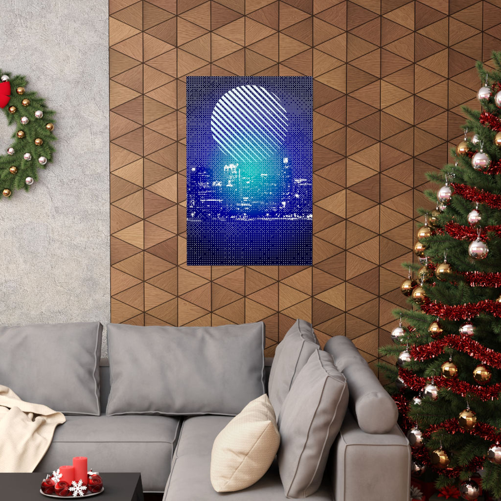 Chicago Pixel Art Poster - Retro 8-Bit Skyline Print