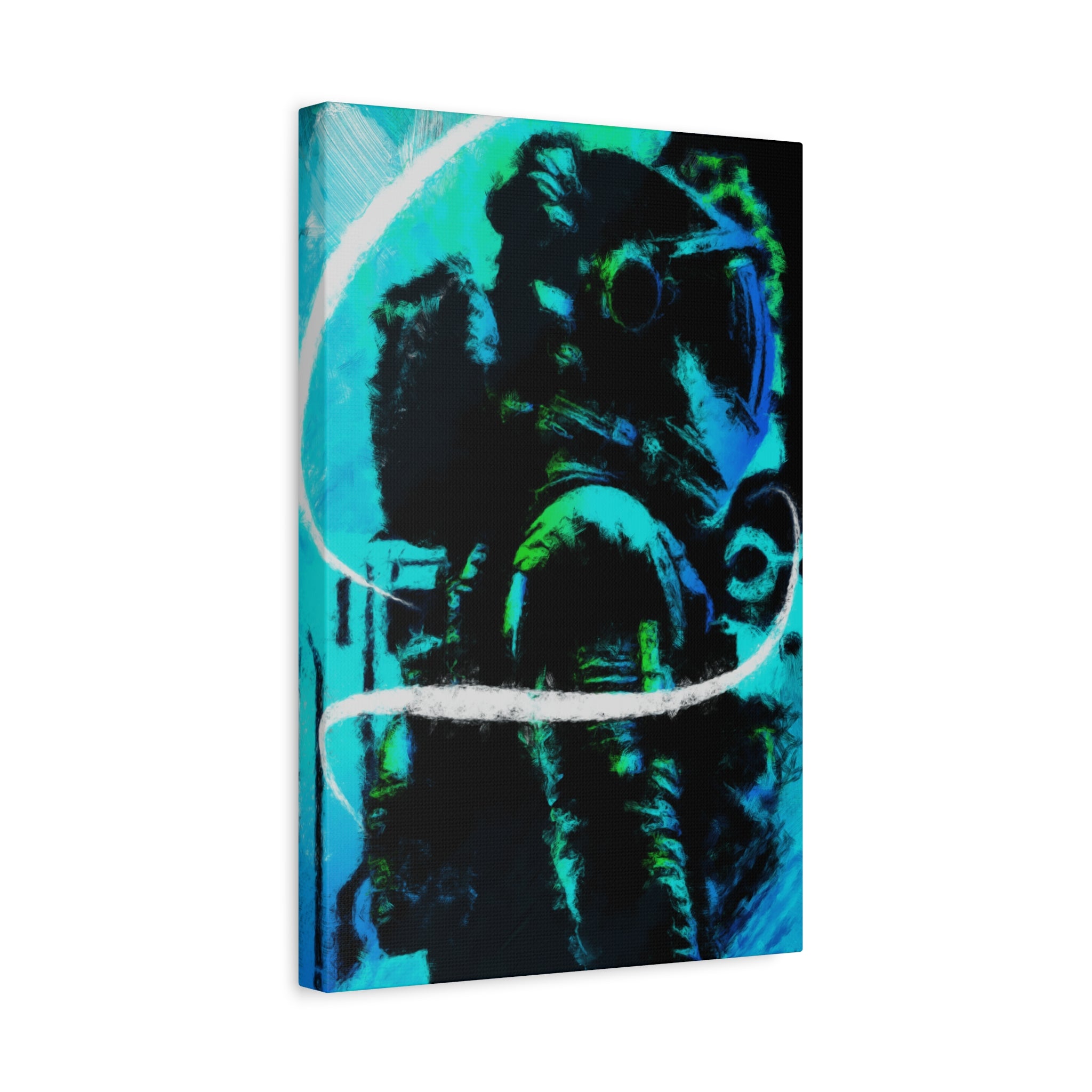 Grunge Space Man Canvas Art - Urban Graffiti Astronaut Decor