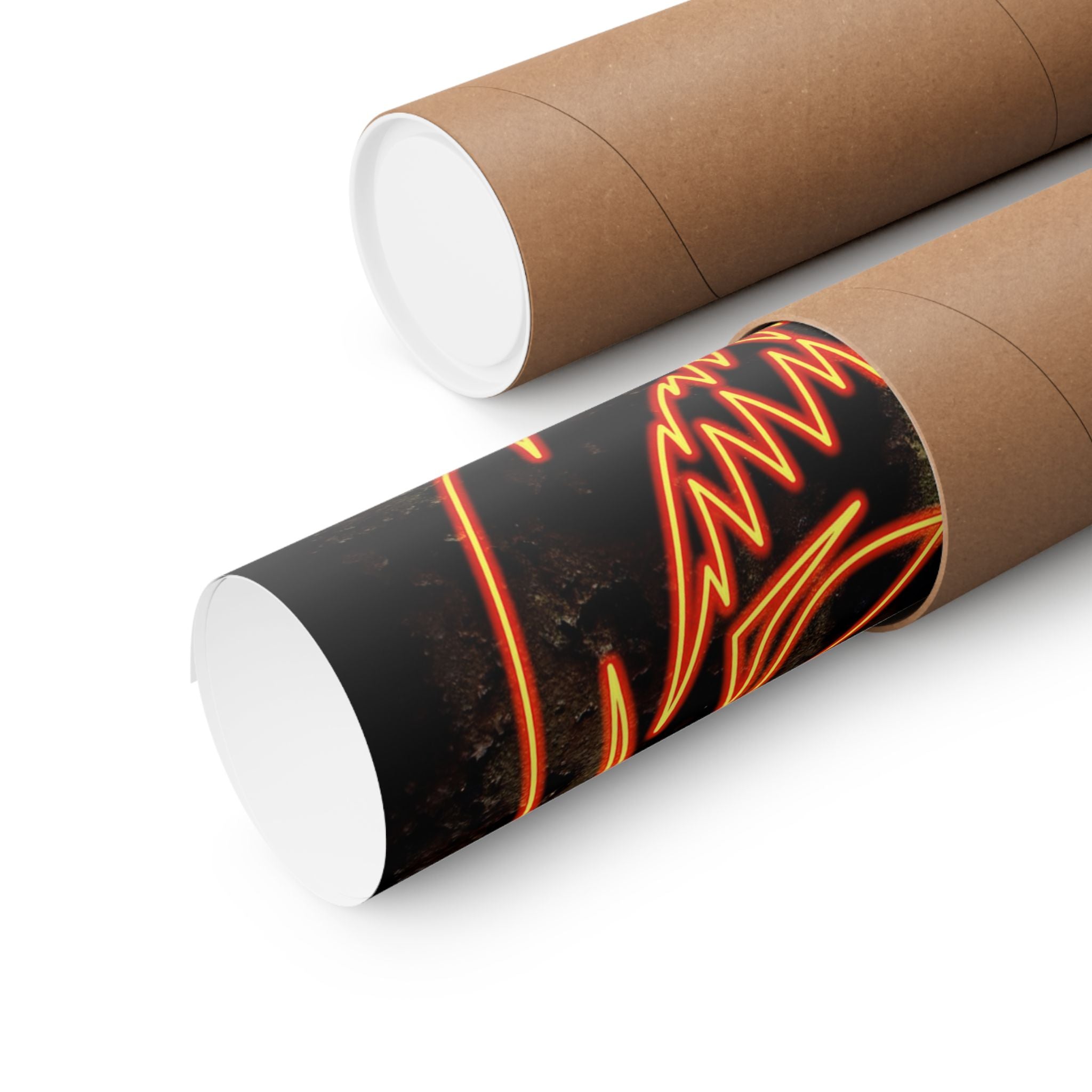 Neon Pumpkin Poster - Spooky Halloween Orange & Black Art Print