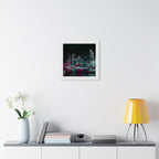 Cyberpunk Harbor Buildings Poster - Neon Cityscape Art Print