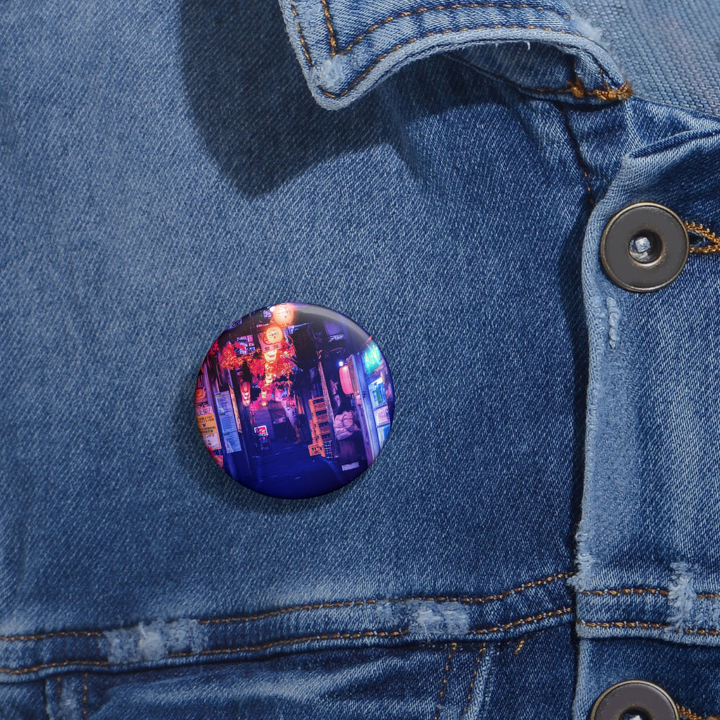 Japanese City Punk FX Pin - Neon Alley Art Button
