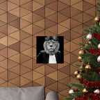 Lion in a Suit Poster - Quirky Animal Portrait Art Print