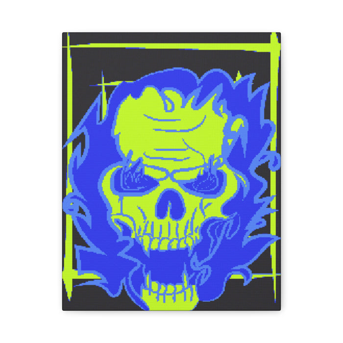 Skull of Mental Fire Canvas Wall Art - Psychedelic Gothic Decor