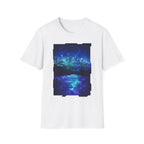 Cosmic Frosted City Skyline Graphic Tee - Night Cityscape Shirt