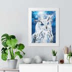 Frost Owl Poster - Ethereal Winter Woodland Art Print