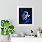 Scanline Spaceman Framed Poster - Retro CRT Astronaut Wall Art