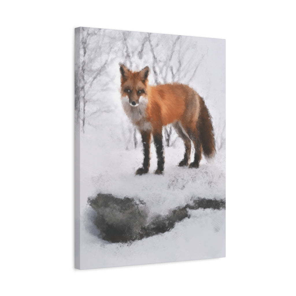 Spirit of the Fox Canvas Wall Art - Psychedelic Geometric Wildlife Decor