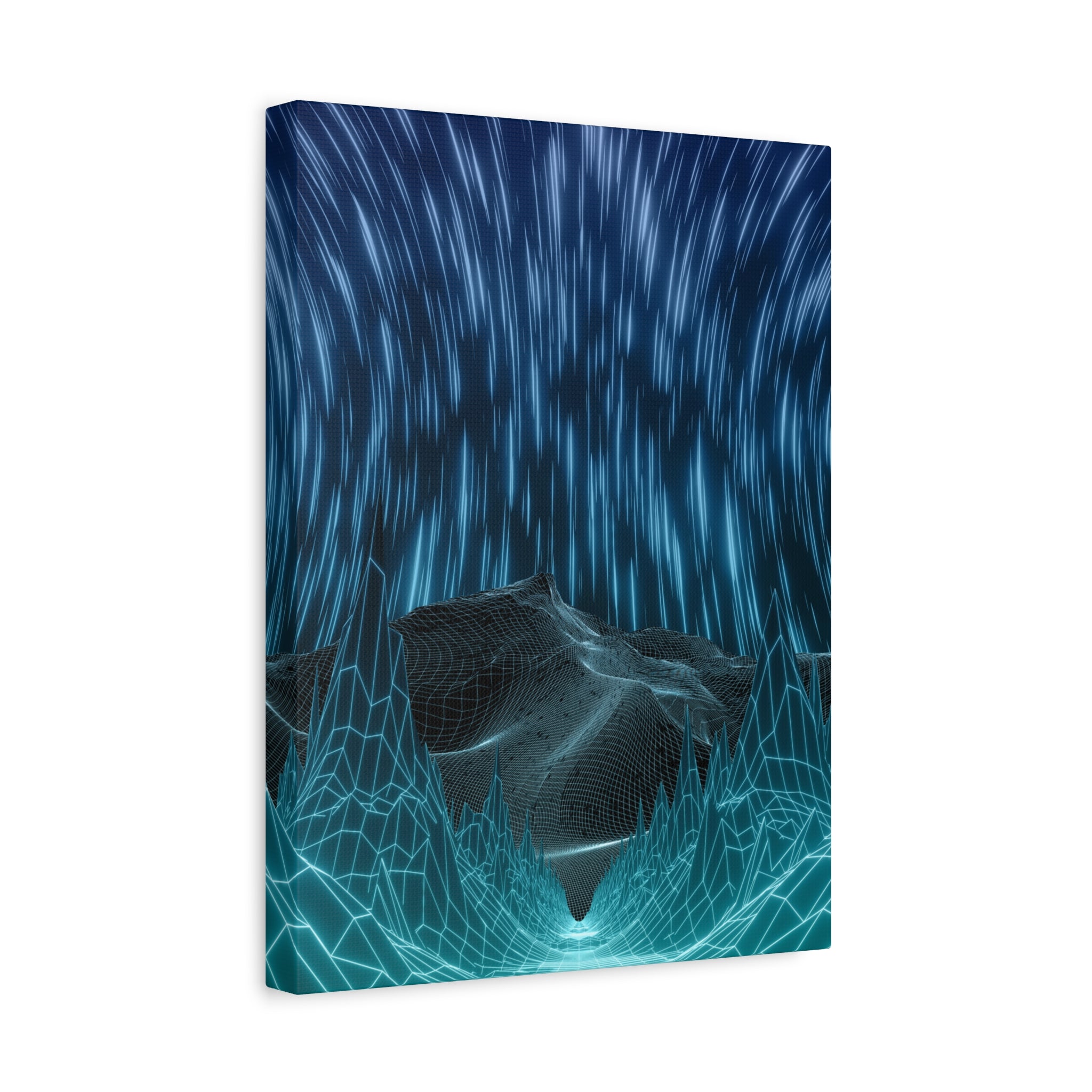 Cyber Wave Escape Canvas Art - Futuristic Neon Synthwave Decor
