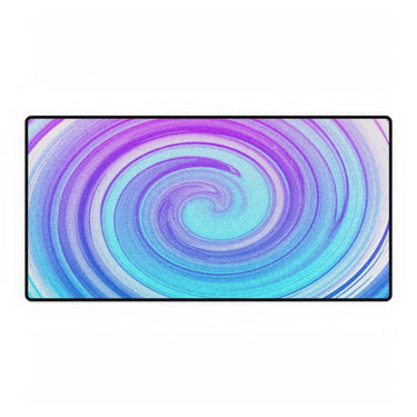 Daze And Haze Desk Mat - Swirling Vortex of Purple, Blue, White Mouse Pad