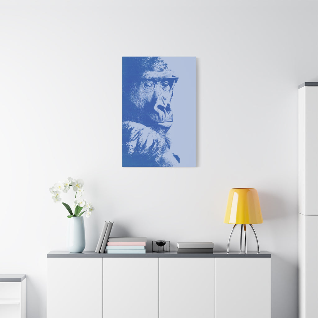 Educated Gorilla Canvas Wall Art - Abstract Modern Primate Decor
