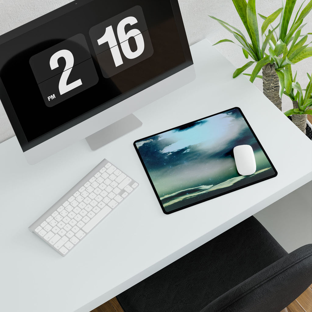 Sunset Space Mountains Retro Vaporwave Peaks Desk Mat Mousepad