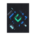 Abstract Techno Blue Poster - Cyberpunk Digital Art Print