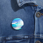 Starry Mountain Sky Pin - Aurora Borealis Art Button