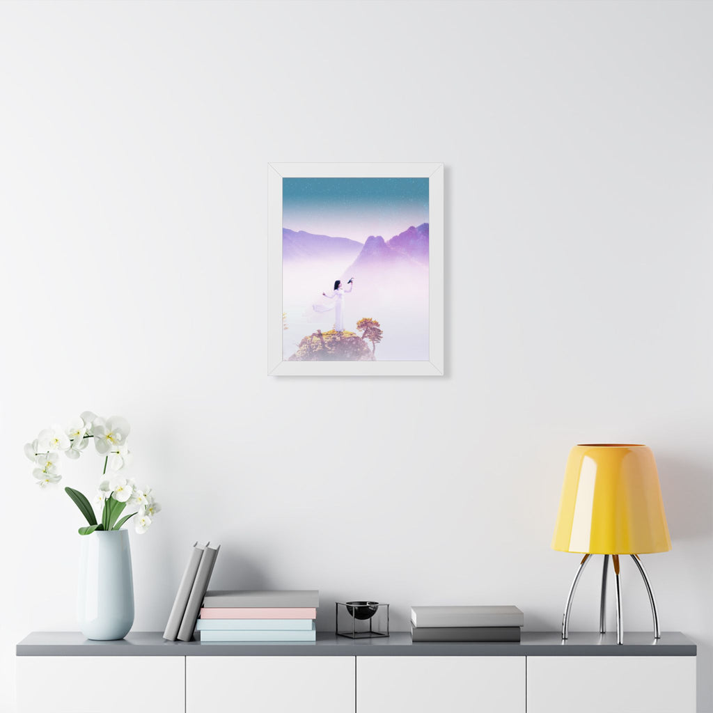 Mountain Spirit Framed Poster - Misty Landscape Nature Wall Art