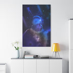 Figure in Space Canvas Wall Art - Cosmic Silhouette Decor