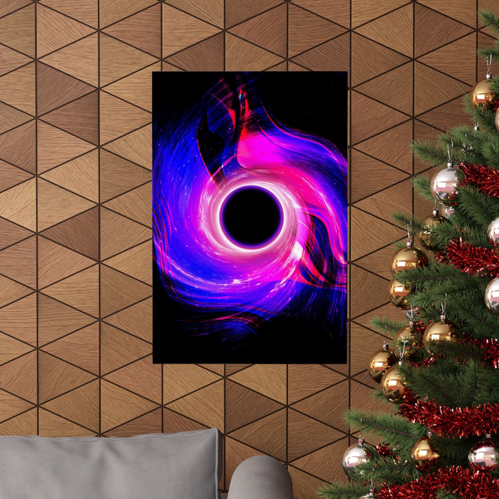 Purple Pink Wormhole Poster - Special Edition Cosmic Vortex Art