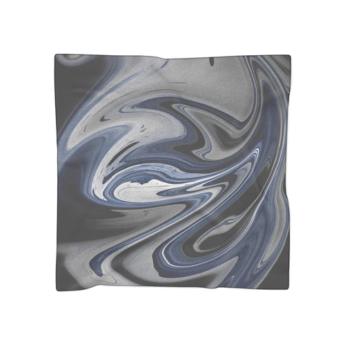Chrome And Blue Scarf - Swirling Mix Shawl