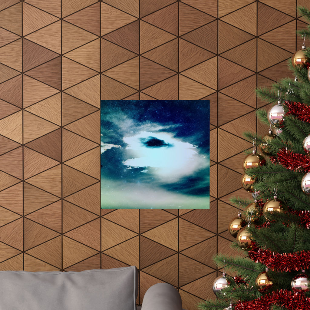 Sunset Space Mountains Matte Poster Print