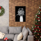 Lion in a Suit Poster - Quirky Animal Portrait Art Print
