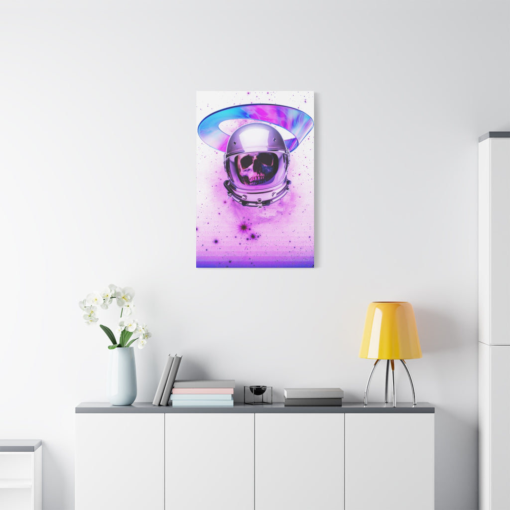 Astronaut Skeleton Skull Canvas Wall Art - Dark Space Skull Decor