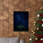 The Great Fairy Tree - Stunning Matte Vertical Poster for Home Decor - Night Sky Art Featuring Fireflies & Stars