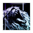 CRT Lion Retro Wave Poster - 80s Synthwave Neon Art Print