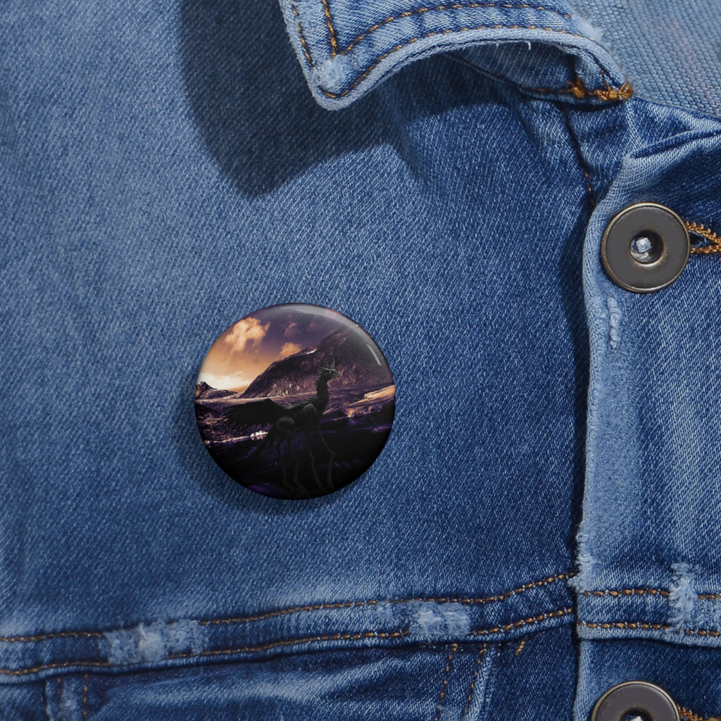 Baby Winged Dragon Pin - Cute Fantasy Art Button