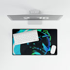 Grunge Paint Blast Astronaut Desk Mat - Abstract Space Mouse Pad