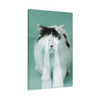 Laser Cat Canvas Wall Art - Funny Sci-Fi Space Feline Decor
