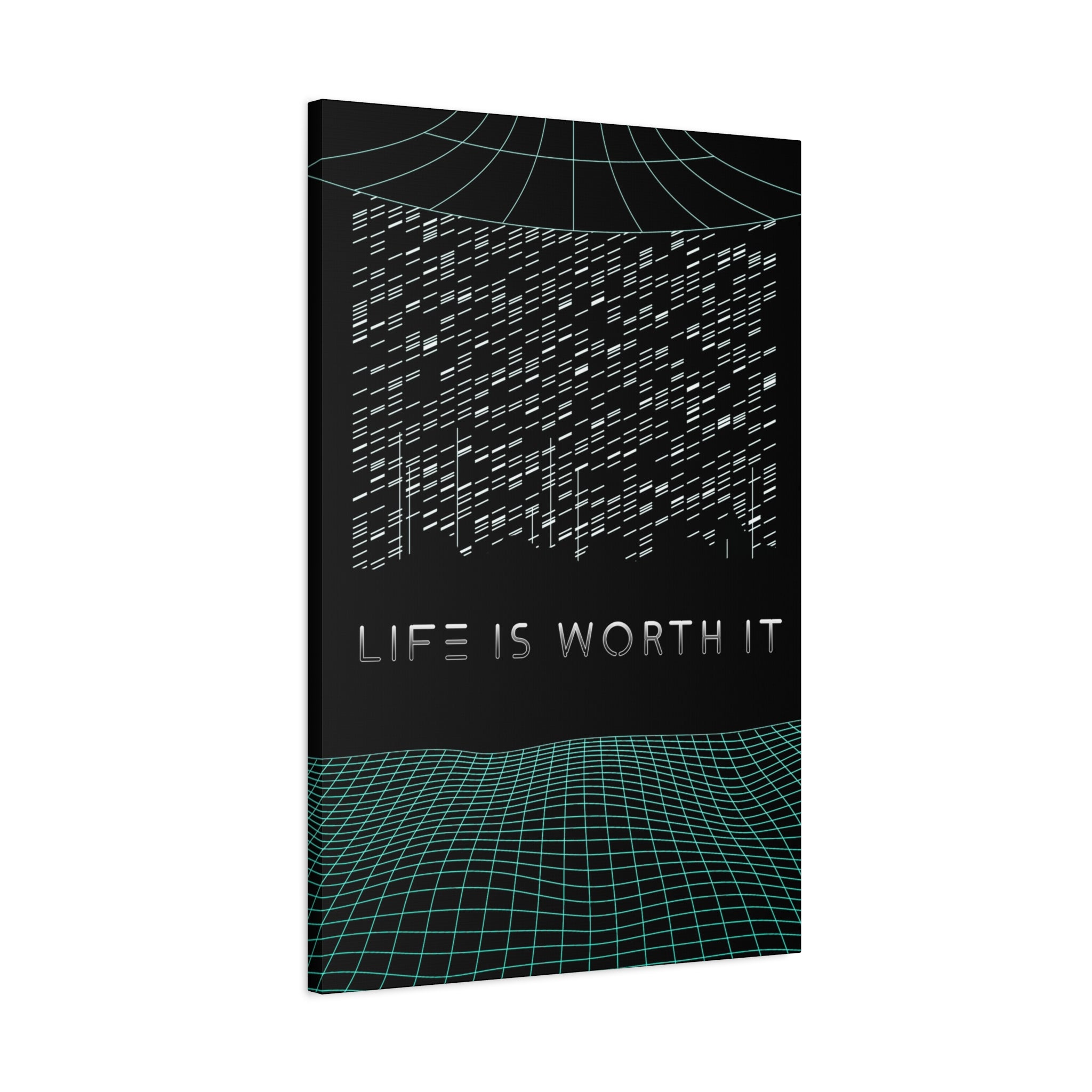 Life Is Worth It Canvas Wall Art - Abstract Symbolic Cyber Decor