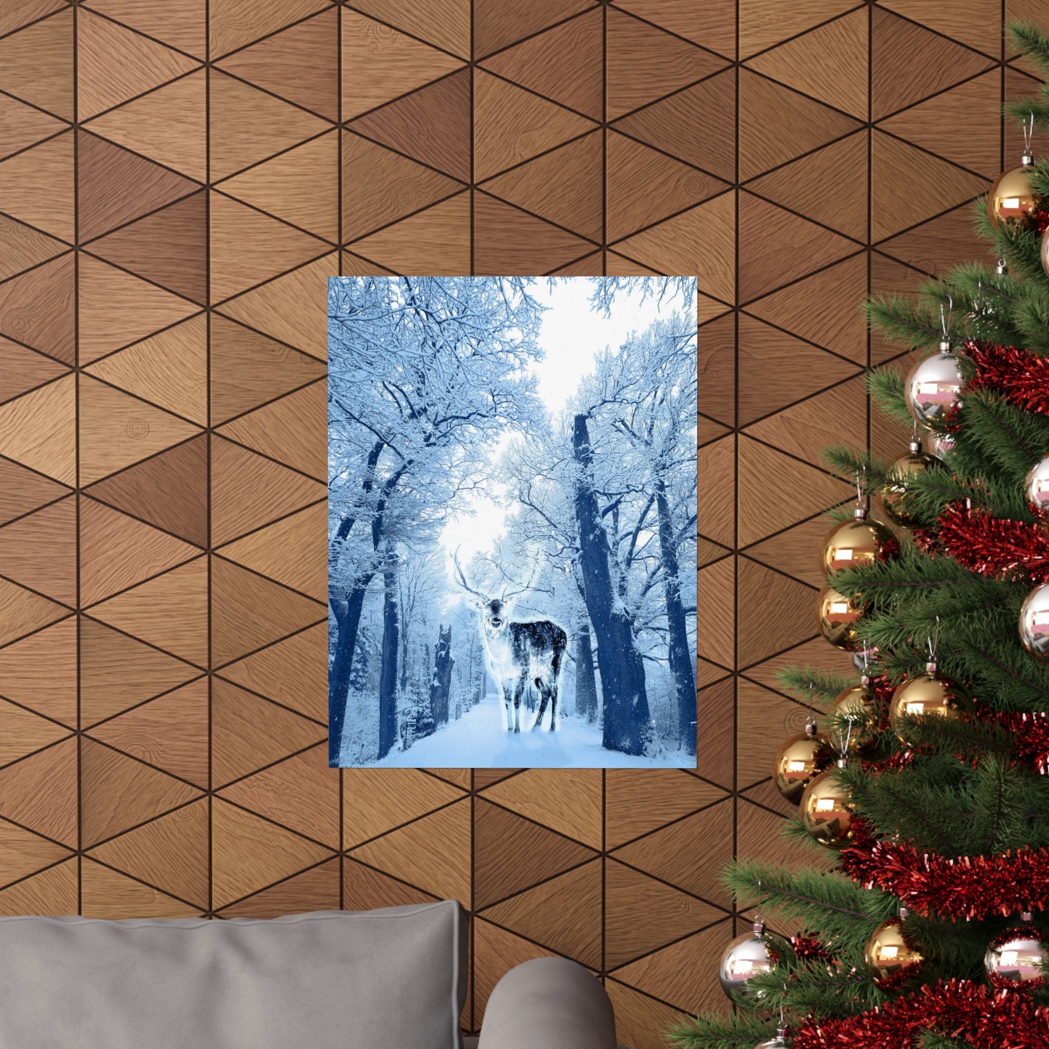 Cosmic Deer Poster - Celestial Animal Art Print