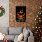 Neon Pumpkin Poster - Spooky Halloween Orange & Black Art Print
